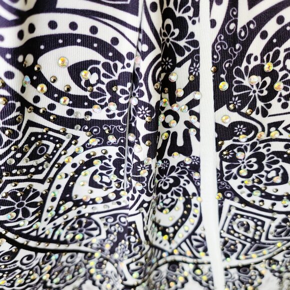 Black & White Paisley Blouse with Rhinestones - Picture 5 of 5